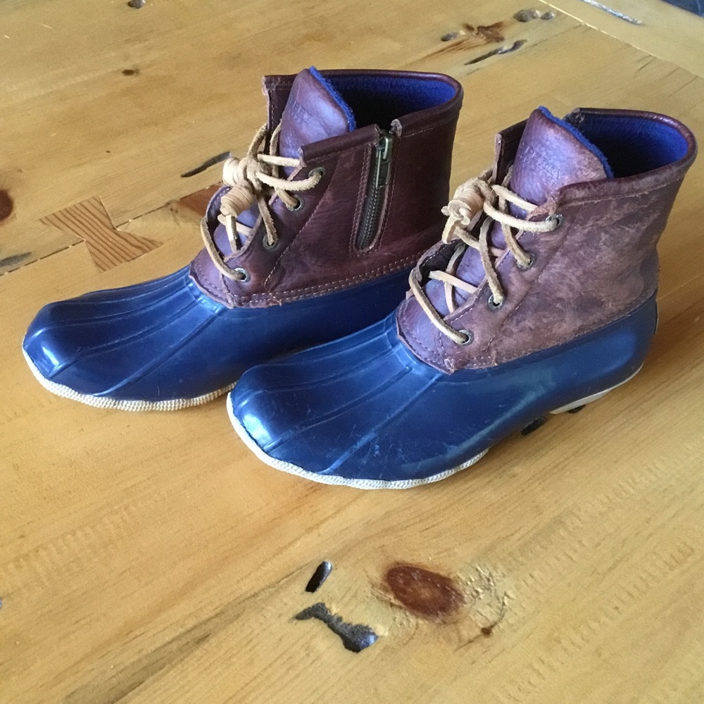 Sperry Brown and Navy Duck Boots
